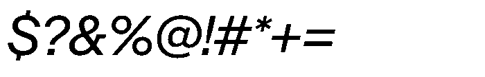 Alliance Neue Italic Font OTHER CHARS