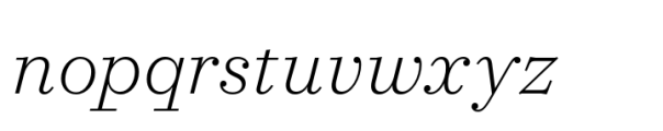 Allrounder Didone Light Italic Font LOWERCASE