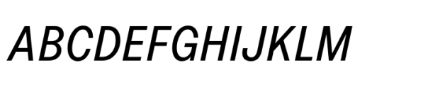 Allrounder Grotesk Compressed Regular Italic Font UPPERCASE