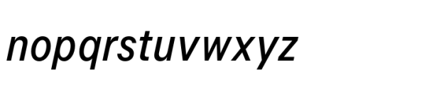 Allrounder Grotesk Compressed Regular Italic Font LOWERCASE
