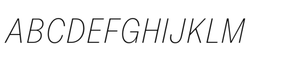 Allrounder Grotesk Compressed XLight Italic Font UPPERCASE