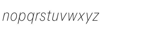 Allrounder Grotesk Compressed XLight Italic Font LOWERCASE