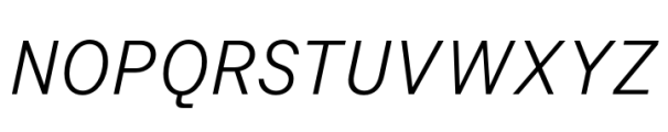 Allrounder Grotesk Condensed Book Italic Font UPPERCASE