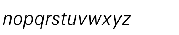 Allrounder Grotesk Condensed Book Italic Font LOWERCASE