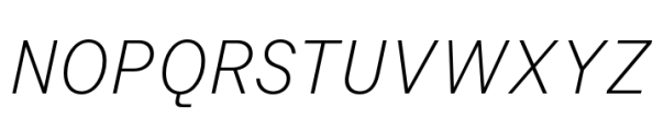 Allrounder Grotesk Condensed Light Italic Font UPPERCASE