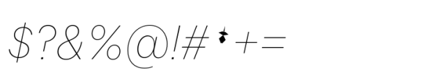 Allrounder Grotesk Condensed Thin Italic Font OTHER CHARS