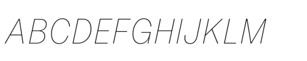 Allrounder Grotesk Condensed Thin Italic Font UPPERCASE