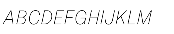 Allrounder Grotesk Condensed XLight Italic Font UPPERCASE