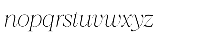 Almero Thin Italic Font LOWERCASE