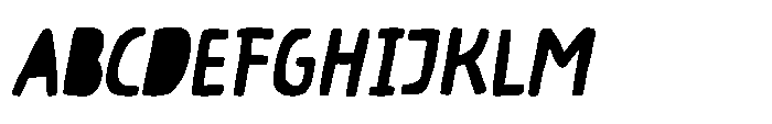 Almond Croissant Solid Slant Font UPPERCASE
