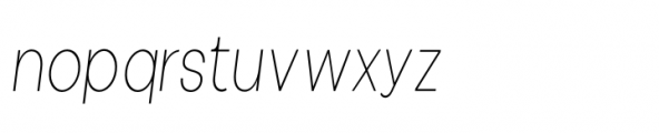 Aloevera sans Condensed Thin Italic Font LOWERCASE