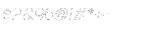 Aloevera sans Outline ELight Italic Font OTHER CHARS