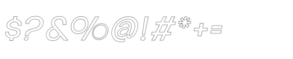 Aloevera sans Outline Regular Italic Font OTHER CHARS