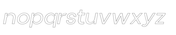 Aloevera sans Outline Regular Italic Font LOWERCASE