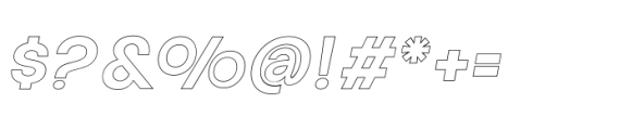 Aloevera sans Outline Semi Bold Italic Font OTHER CHARS