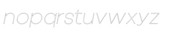 Aloevera sans Outline Thin Italic Font LOWERCASE