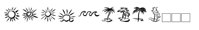 Aloha Summer Symbols Font UPPERCASE