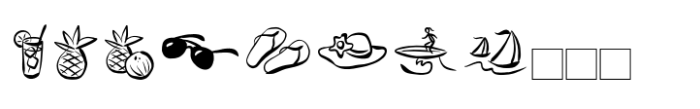 Aloha Summer Symbols Font UPPERCASE