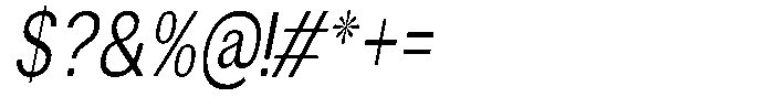 Altavion Light Condensed Italic Font OTHER CHARS