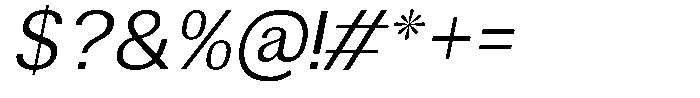Altavion Light Italic Font OTHER CHARS
