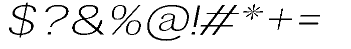 Altavion Thin Expanded Italic Font OTHER CHARS