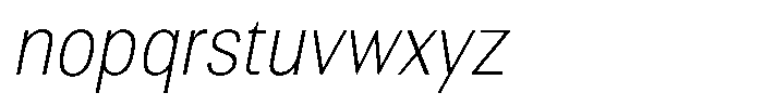 Altavion Thin Semi Condensed Italic Font LOWERCASE