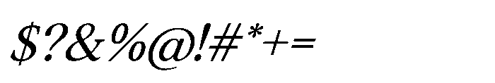 Althera Italic Font OTHER CHARS