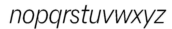 AlaskaVAR CondensedExtraLightItalicContrast Instance Font LOWERCASE