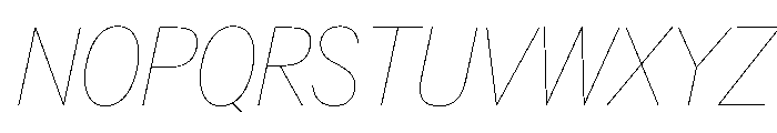 AlaskaVAR CondensedHairlineItalic Instance Font UPPERCASE
