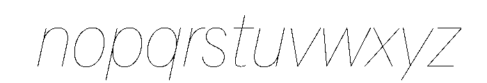 AlaskaVAR CondensedHairlineItalic Instance Font LOWERCASE