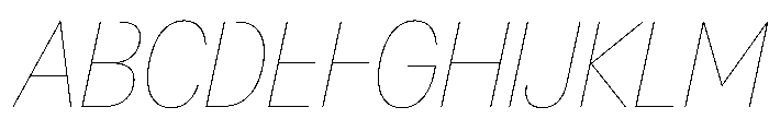 AlaskaVAR CondensedHairlineItalicContrast Instance Font UPPERCASE