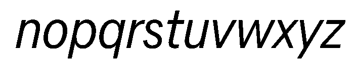 AlaskaVAR CondensedLightItalic Instance Font LOWERCASE
