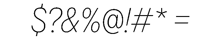 AlaskaVAR CondensedThinItalic Instance Font OTHER CHARS