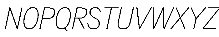 AlaskaVAR CondensedThinItalic Instance Font UPPERCASE