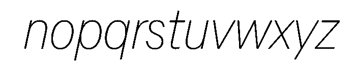 AlaskaVAR CondensedThinItalic Instance Font LOWERCASE