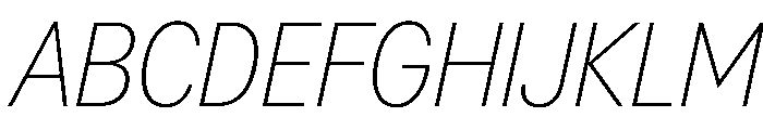 AlaskaVAR CondensedThinItalicContrast Instance Font UPPERCASE