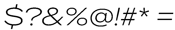 AlaskaVAR ExpandedExtraLightItalicContrast Instance Font OTHER CHARS