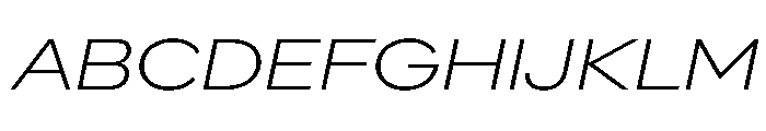 AlaskaVAR ExpandedExtraLightItalicContrast Instance Font UPPERCASE