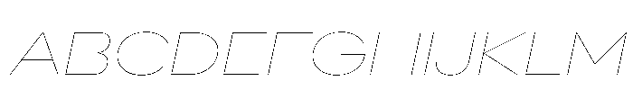 AlaskaVAR ExpandedHairlineItalic Instance Font UPPERCASE
