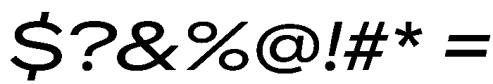 AlaskaVAR ExpandedItalic Instance Font OTHER CHARS