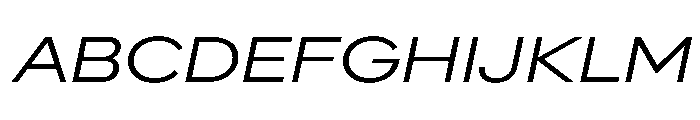 AlaskaVAR ExpandedLightItalic Instance Font UPPERCASE