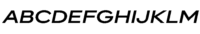AlaskaVAR ExpandedMediumItalic Instance Font UPPERCASE