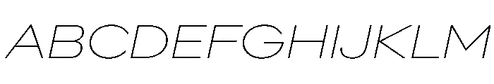 AlaskaVAR ExpandedThinItalic Instance Font UPPERCASE