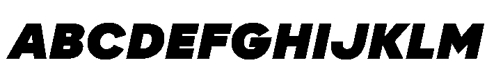 AlaskaVAR ExtraBlackItalic Instance Font UPPERCASE