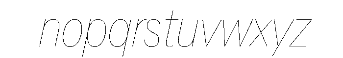 AlaskaVAR ExtraCondensedHairlineItalic Instance Font LOWERCASE