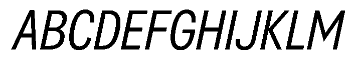 AlaskaVAR ExtraCondensedLightItalic Instance Font UPPERCASE
