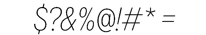 AlaskaVAR ExtraCondensedThinItalic Instance Font OTHER CHARS