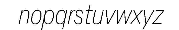 AlaskaVAR ExtraCondensedThinItalic Instance Font LOWERCASE