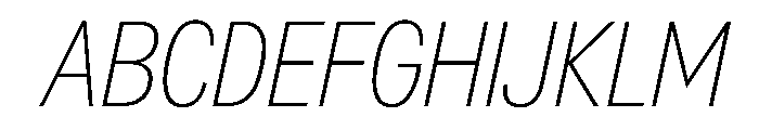 AlaskaVAR ExtraCondensedThinItalicContrast Instance Font UPPERCASE