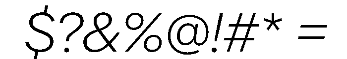 AlaskaVAR ExtraLightItalic Instance Font OTHER CHARS